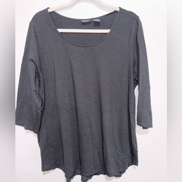 Tahari Black Long Sleeve Top - Picture 1 of 4
